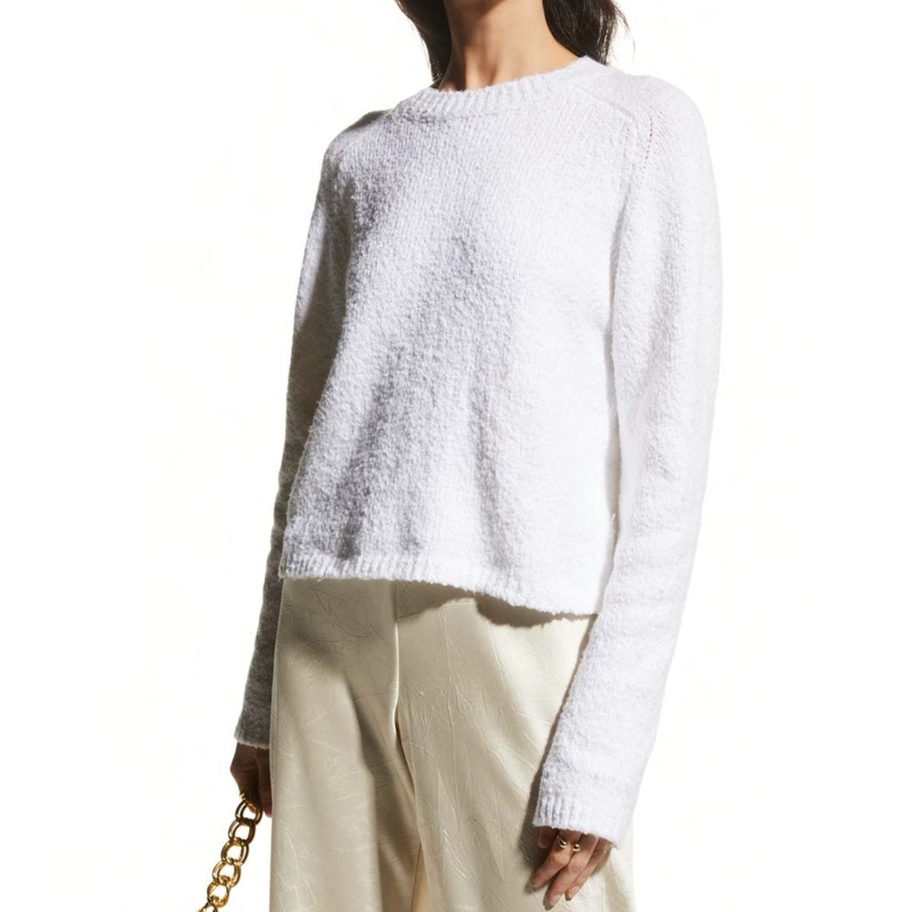 NWT Beautiful Vince White Pebbled Sweater in Medium
